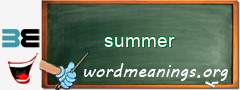 WordMeaning blackboard for summer